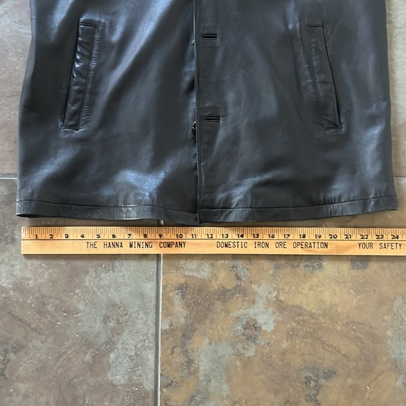 Vintage 90s mossimo long leather coat men’s size large genuine leather - Picture 14 of 14